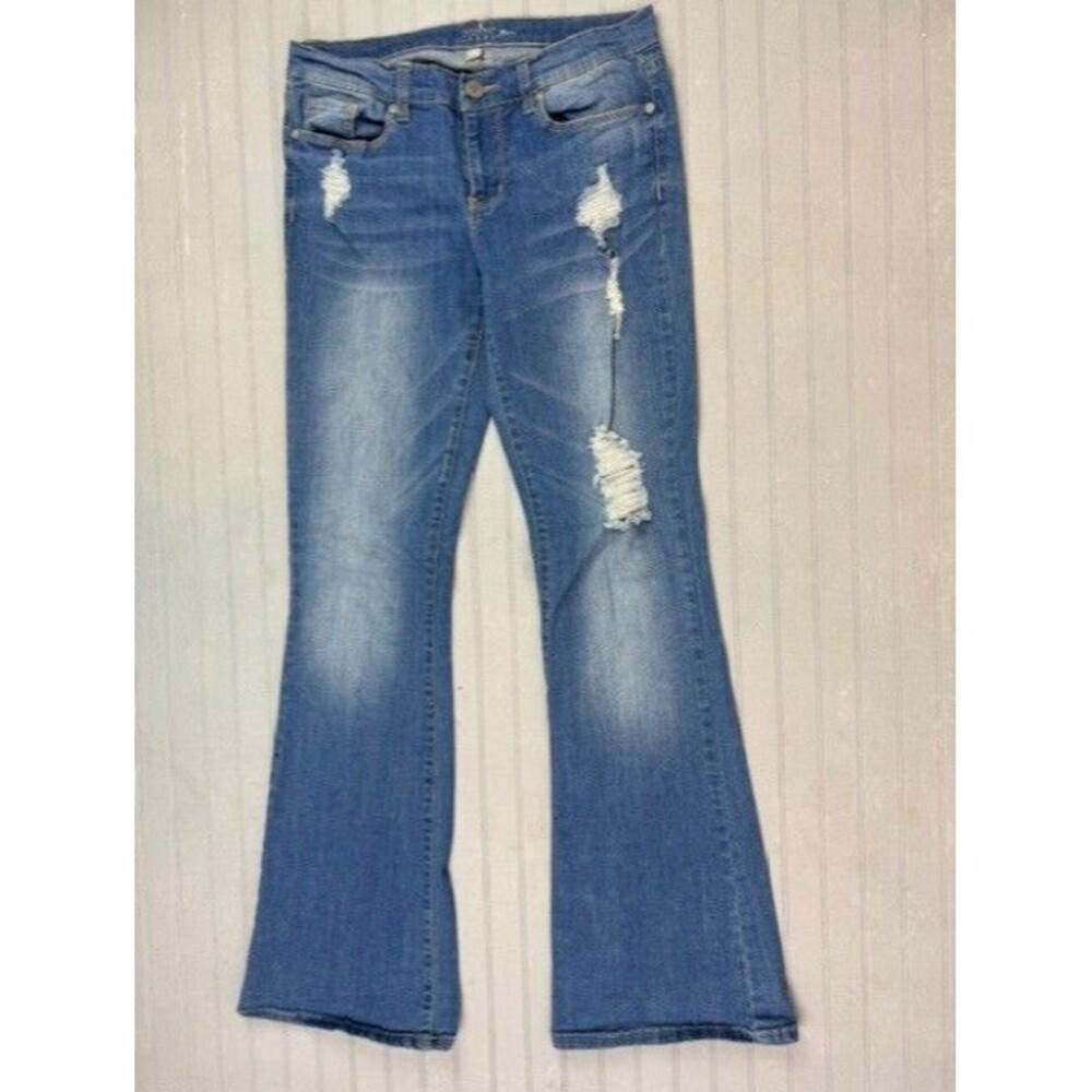 Soho Size 4 Womens Jeans Flare Low Rise Stretch Med Wash Stretch